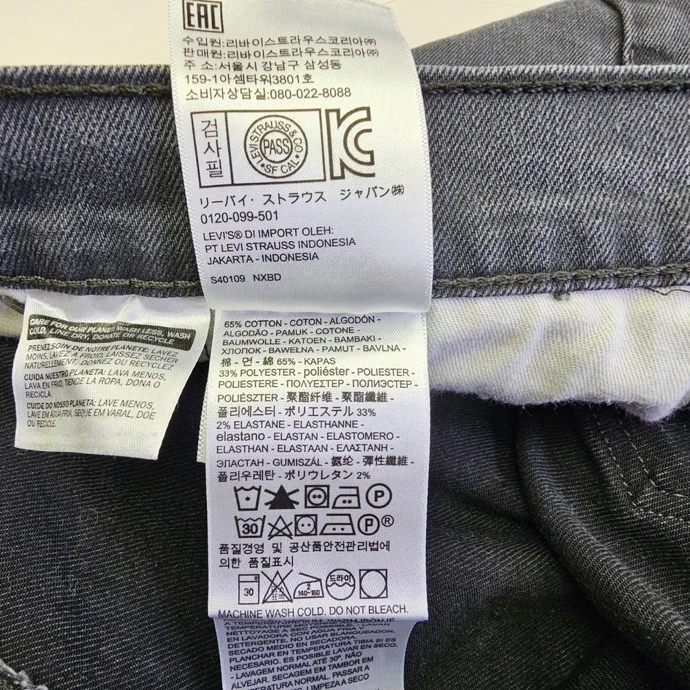 Levis 541 Athletic Taper Mens Jeans 46x29 Dark Gray Charcoal Stretch 187570019